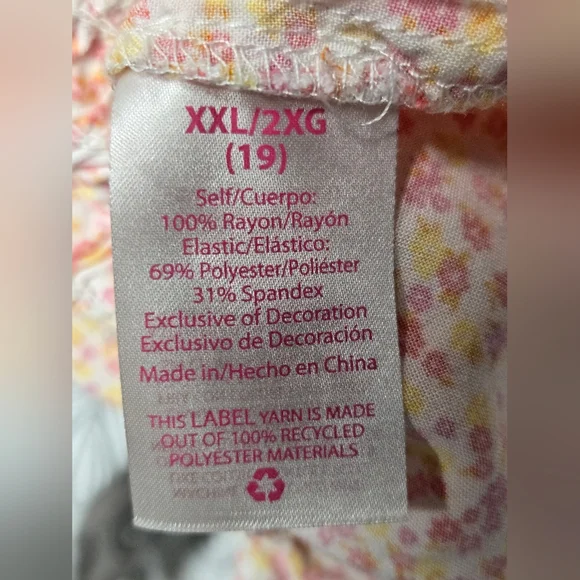 No Boundaries Dress / Long Top XXL 19 2X Jr. Smocked Stretch Floral Plunge - Picture 5 of 5